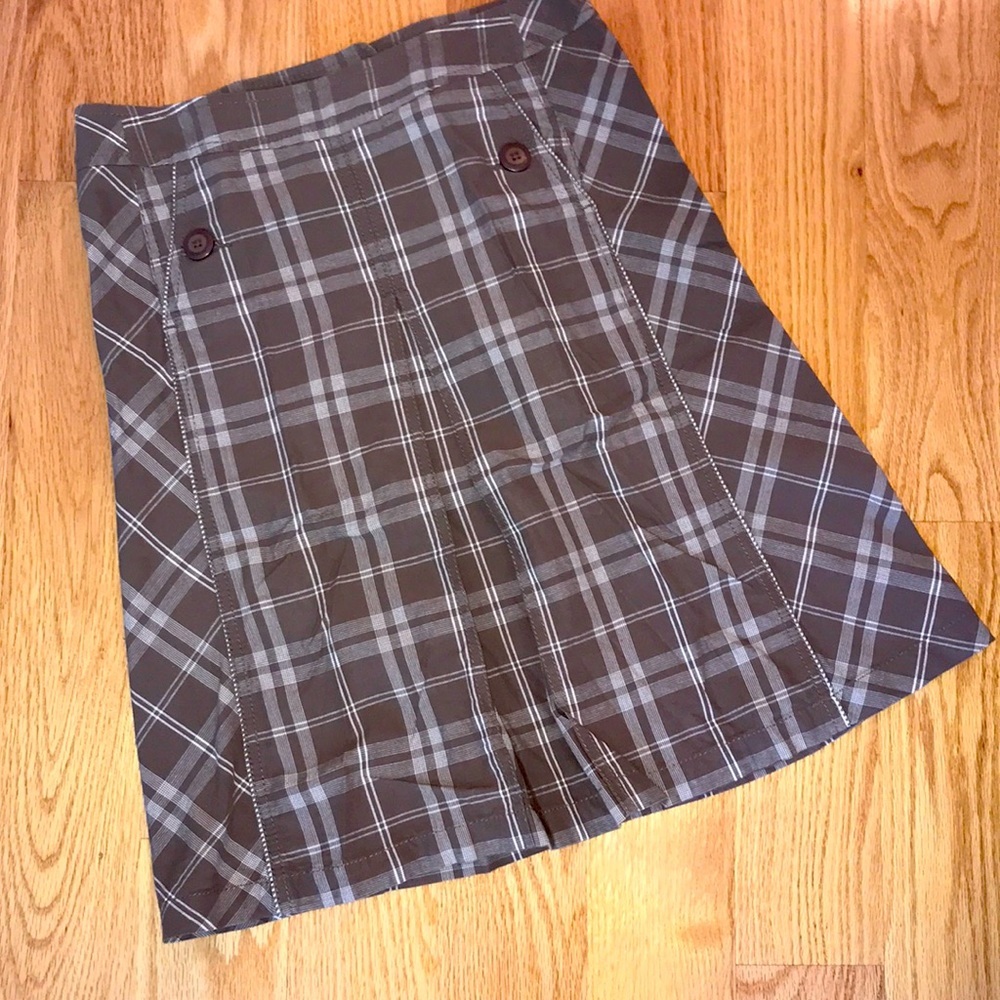 Brown Plaid Skirt by Merona Sz 2
